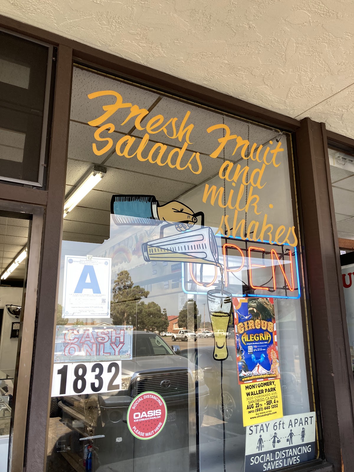 Famous Oasis Ice Cream Parlor in San Diego, CA