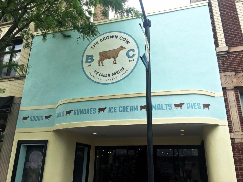 The Brown Cow Ice Cream Parlor in Forest Park, IL